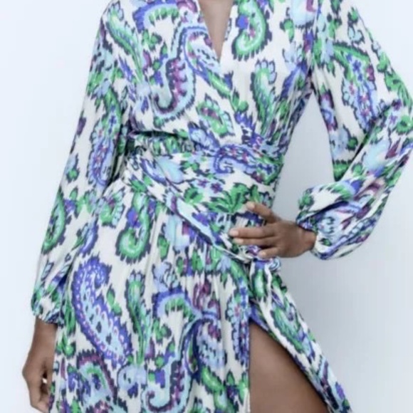 Zara Wrap Dress - Size Small - 100% Viscose - Picture 1 of 12